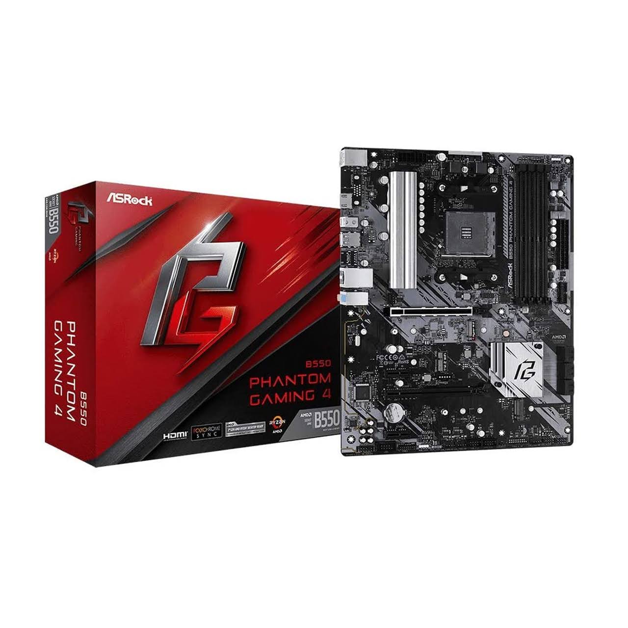 ASRock B550 Phantom Gaming 4 AMD AM4 ATX Motherboard