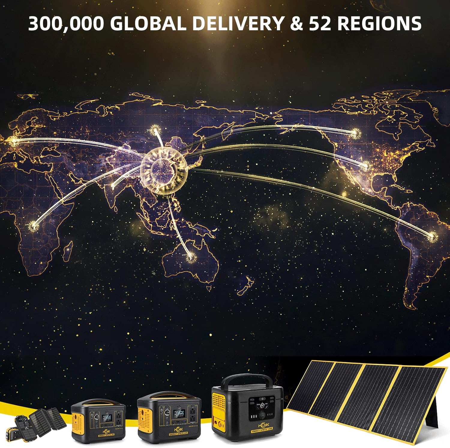 Portable Power Station 600W, ENERGY SPRITE 600, 540Wh Mobile Lithium Battery Pack with 2 x 600W AC Outlets & 3 x DC Outputs & 1 x USB-C PD 65W &1 x USB FAST Charge & LED Flashlight, Solar Generator for outdoor camping, RV, Emergency