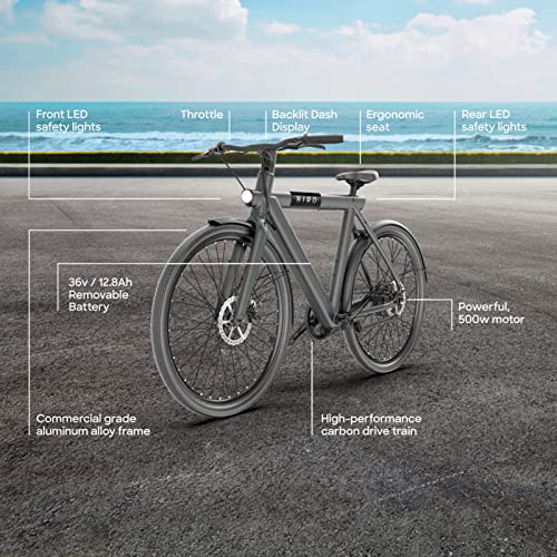 Bird Electric Bike for adults 500W Motor, 28" Mens EBike tp to 50MI - 36V Removable Battery, LCD Display, Disc Brake, manual throttle, Adults Electric Commuting Mountain Bicycle belt drive Black