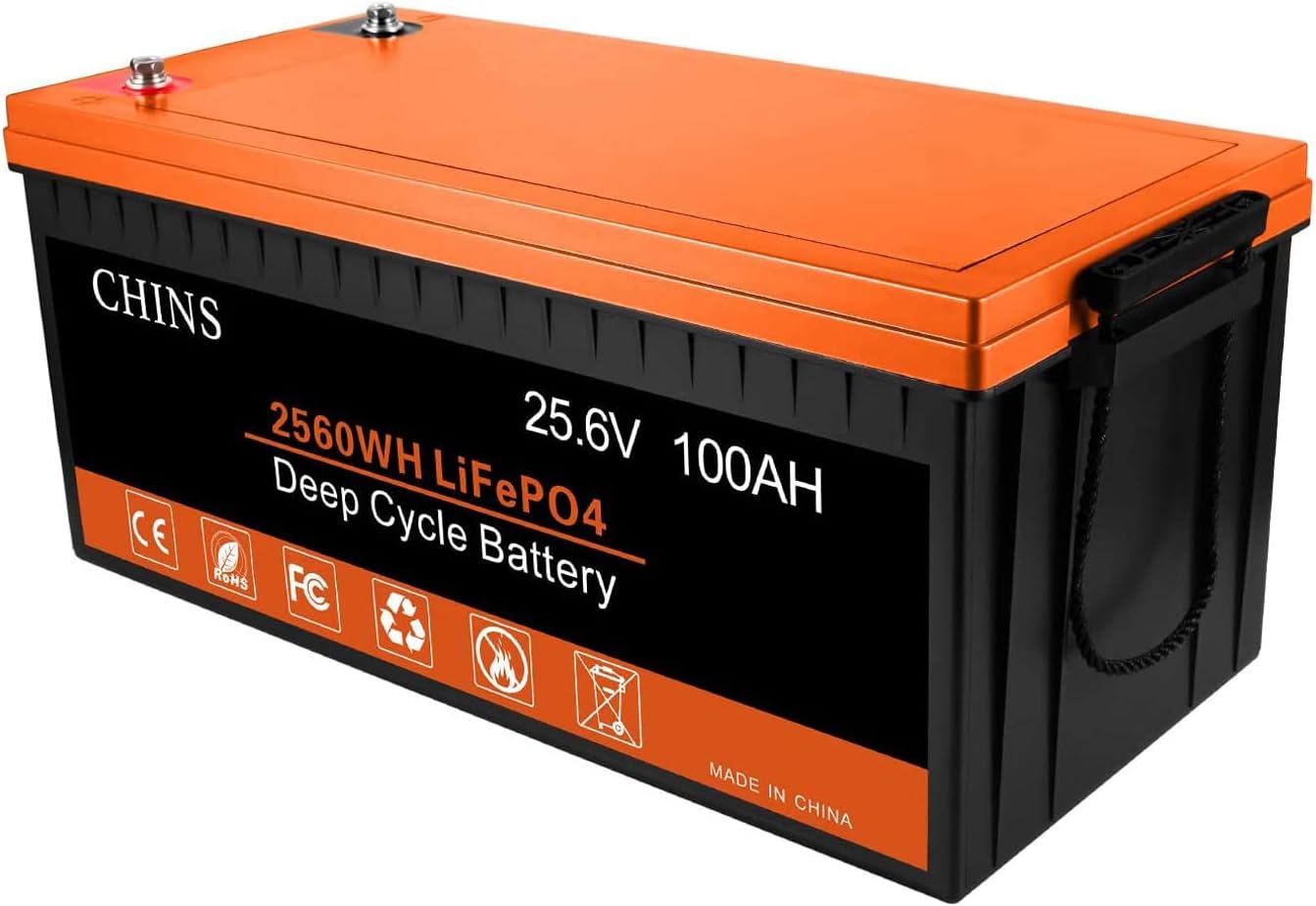 CHINS LiFePO4 Battery 24V 200Ah Lithium Battery - Built-in 200A BMS, 2000+ Cycles, Each battery Can Support 5120W Power Output, Perfect for RV, Home Storage and Off-Grid