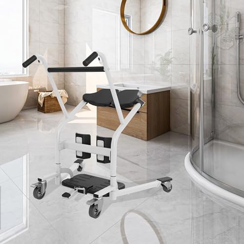 Deluxe Sit to Stand Lift w/Base Width Adjustment-Ergonomic Stand Assist Patient Lift for Safe Transfers,500lbs Capacity Patient Stand-aid & Patient Transport Unit for Elderly & Disabled
