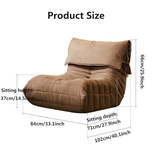 Comfy Lazy Floor Sofa Couch,Fireside Chair, Accent Togo Sofa with Removable Headrest Floor Lounge Chair Lazy Sofa Accent Chair for Living Room Bedroom Salon Office Pink-4