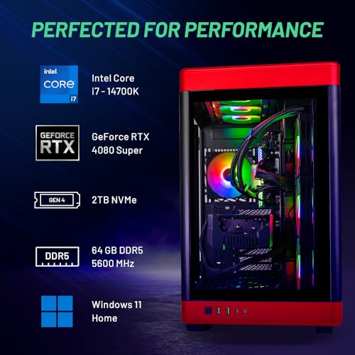 Skytech Prism Gaming PC, Intel i7 14700K 3.4 GHz, RTX 4080 Super, 2TB NVME Gen4, 64GB DDR5 RAM RGB, 1000W Gold ATX 3.0 PSU, Wi-Fi, Win 11 Home