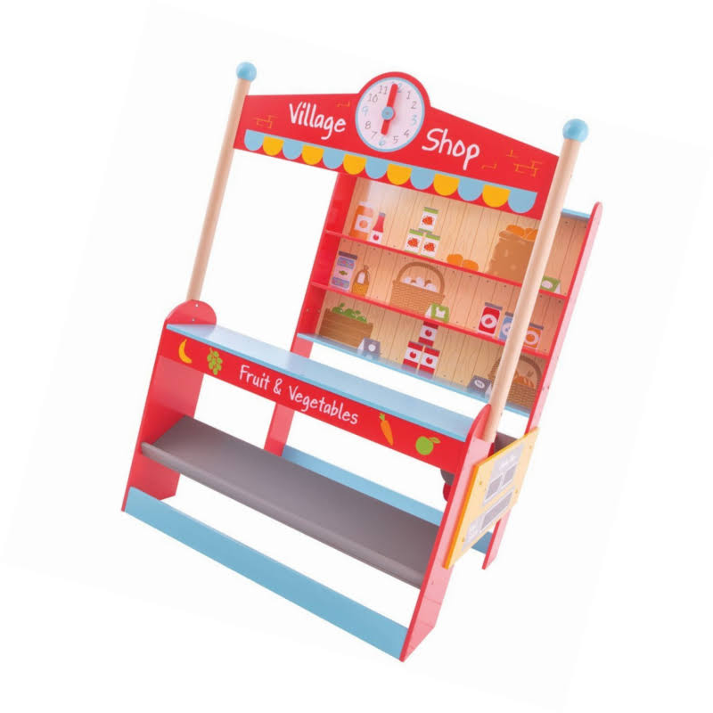 Bigjigs Toys Wooden Village Shop - Pretend Play and Role Play Toys