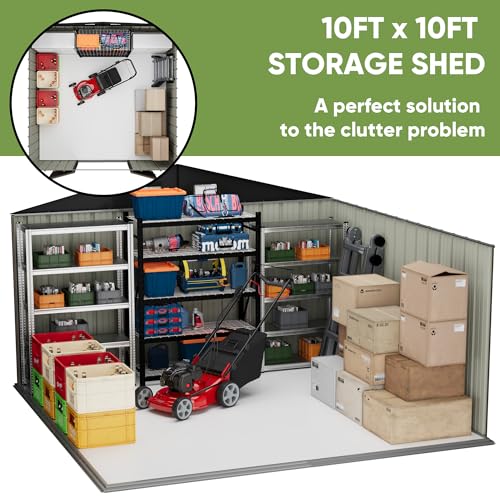 Patiowell 3 x 3 FT Outdoor Storage Shed,Small Garden Tool Storage Shed with Sloping Roof and Single Lockable Door, Outdoor Shed for Backyard Garden Patio Lawn, Grey