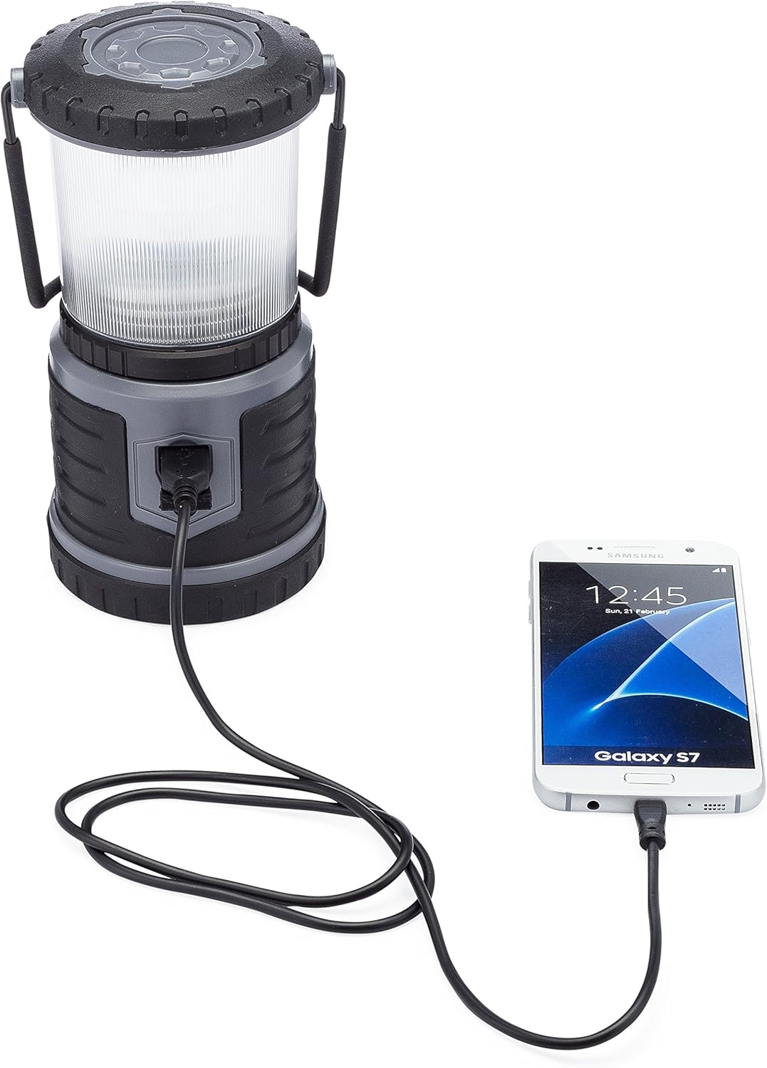 KYNG Rechargeable LED Lantern Brightest Light for Camping, Emergency Use, Outdoors, and Home- Lasts for 250 Hours on a Single Charge- Includes USB Cord and Wall Plug, Built in Phone Charger