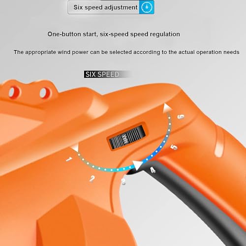 Powerful Leaf Blower, 3 in 1 (Leaf Blower + Vacuum Cleaner + Leaf Shredder) Garden Blower, 6-Speed Adjustment, 10:1 Powder Ratio, with 35L Collection Bag, 270 Km/H Electric Garden Duster (Color : 20M