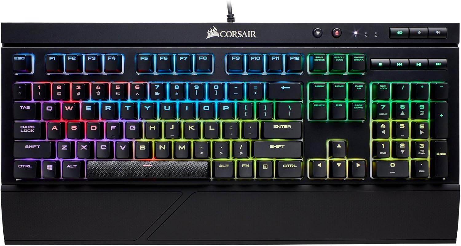 CORSAIR - K68 RGB Mechanical Gaming Keyboard RGB Backlit Cherry MX Red Switch - Black