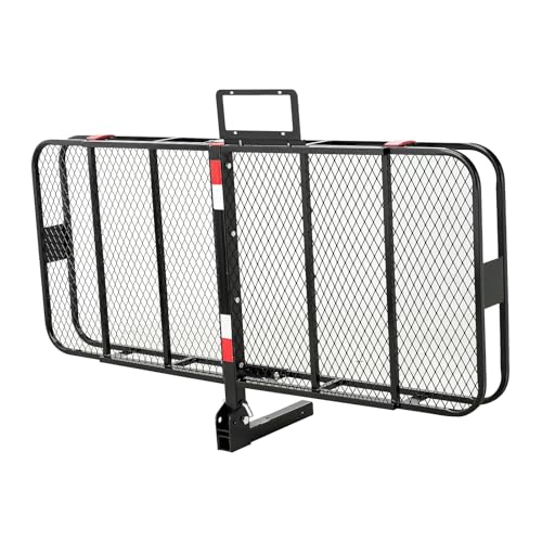 VEVOR 70" x 30" x 6", Hitch Cargo Carrier, 500 lbs Capacity with Nighttime Reflective Reminder, Folding Hitch Mount Cargo Carrier Basket with Hitch Lock for 2" Receiver, Fit for SUVs