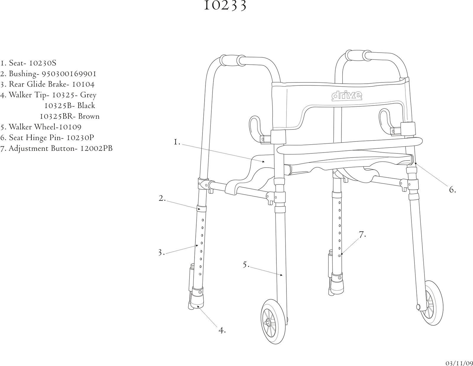 Drive Medical Clever-Lite LS Rollator Walker with Seat and Push Down Brakes