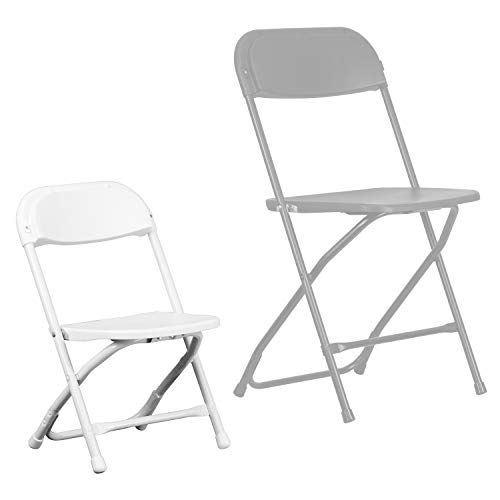 Flash Furniture Timmy Kids Plastic Folding Chairs for Grades Pre-K through Kindergarten, Children's Folding Chairs for Daycare and Events, Set of 10, White