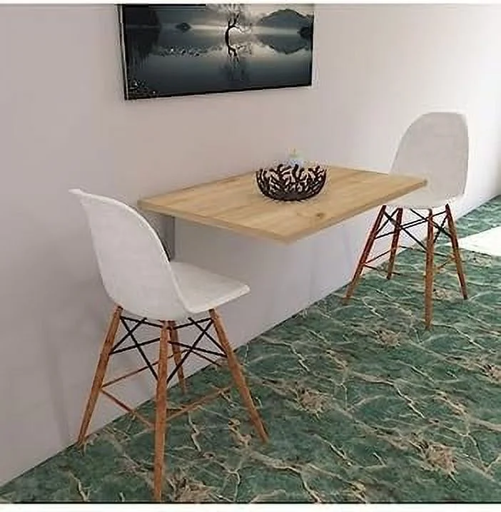 TJUNBOLIFE Fold up Table  Wall Mounted Table  fold Down Desk  Wall Mounted Desk  Laundry Folding Table  Wall Table  Murphy Desk  Space Saving tableHL (Oak 24'x 35' (60x90 cm) inch