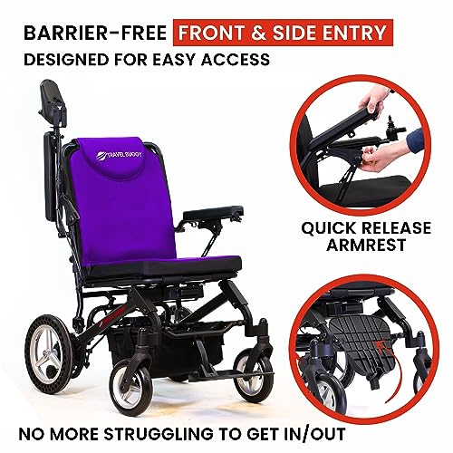 DASH by Travel Buggy - World's Lightest Folding Electric Wheelchair - Weighs just over 40 lbs - 9.5 mi Cruise Range - 19" Seating Width - Serviced from USA (Red)