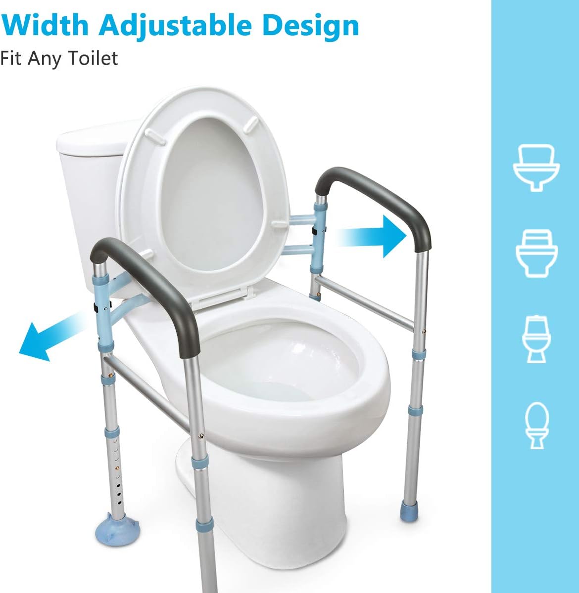 OasisSpace Upright Walker with Seat for Senior & Heavy Duty Medical Toilet Safety Fram
