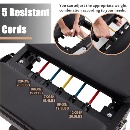 Pilates Reformer Machine Home Indoor Workout Machine，Foldable Pilates Reformer Equipment for Home Gym Cardio Fitness -Up to 250 lbs Weight Capacity-Personal Indoor Sport Apparatus-Birthday Gift