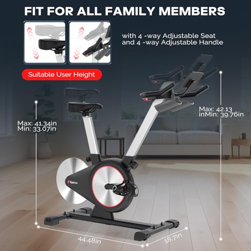 Sperax Exercise Bike, Stationary Bikes for Home, Indoor Cycling Bike, Spin Bike with Comfortable Seat, LED Display