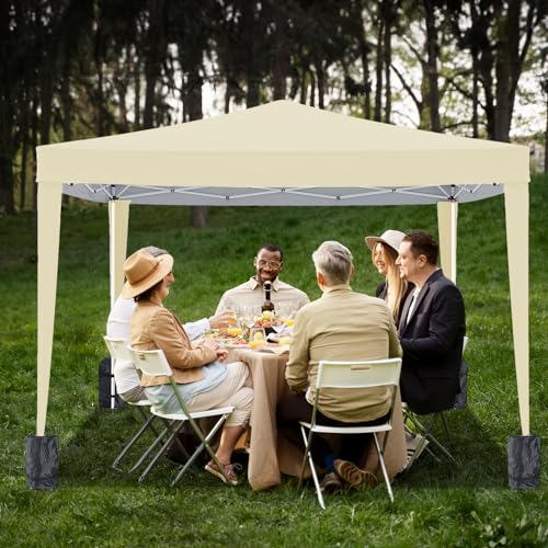 10x20 White Pop Up Canopy Tent Heavy Duty with 6 sidewalls Commercial Outdoor Party Tent Event Wedding Tents Instant Canopy Gazebo with Carry Bag UPF 50+ Waterproof Adjustable Height