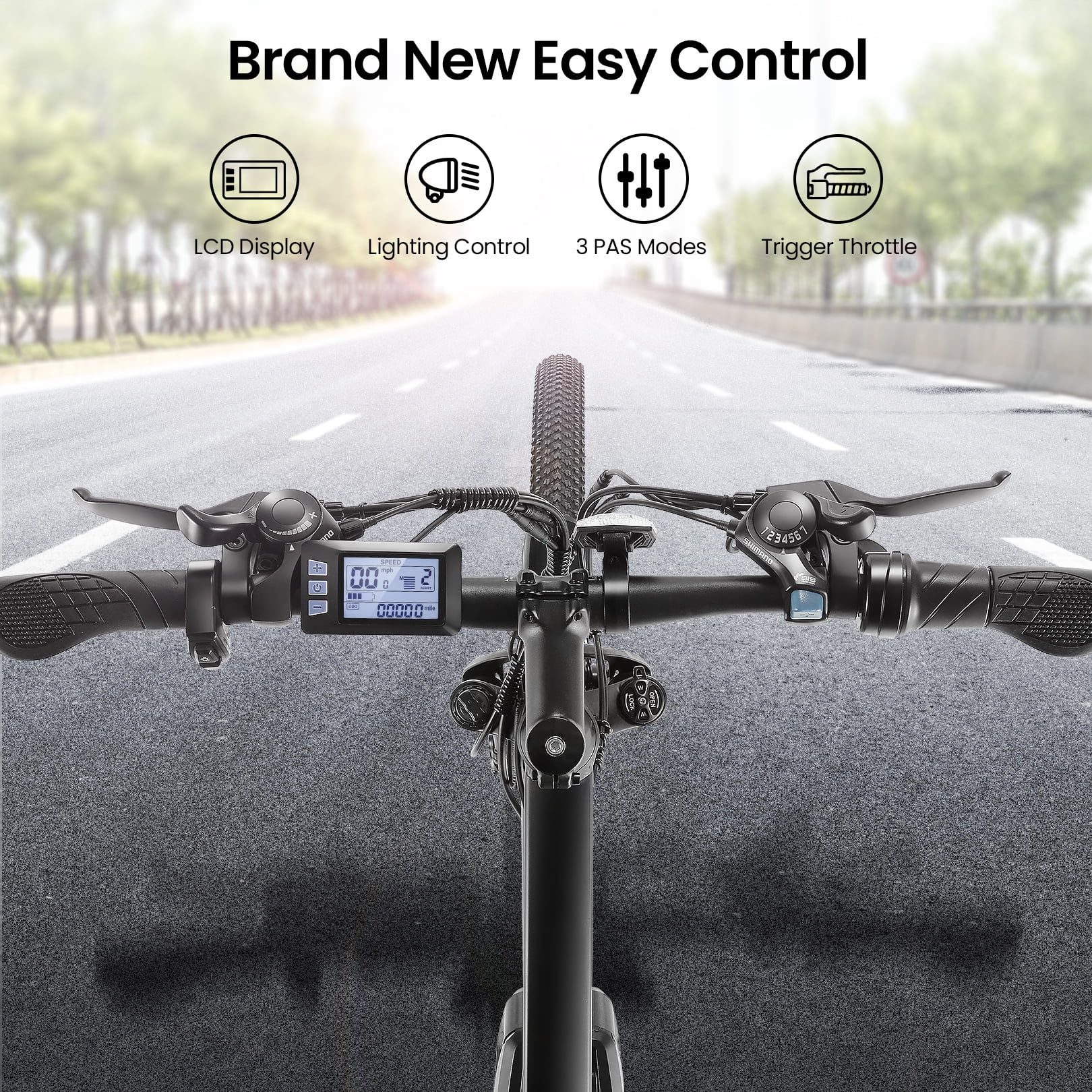 VIBESPARK 27.5" Electric Bike for Adults 500W Mountain Bike 19.8MPH Adult Electric Bicycles Electric Commuter Bike with Removable Battery Shimano 21 Speed Ebike