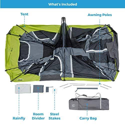 Core Equipment 18& x 10& 12-Person 2-Room Instant Cabin Tent