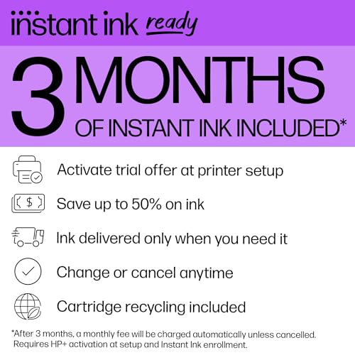 HP OfficeJet Pro 8125e Wireless All-in-One Color Inkjet Printer, Print, scan, Copy, ADF, Duplex Printing, Home & Office, 3 Months of Instant Ink Included (405T6A)