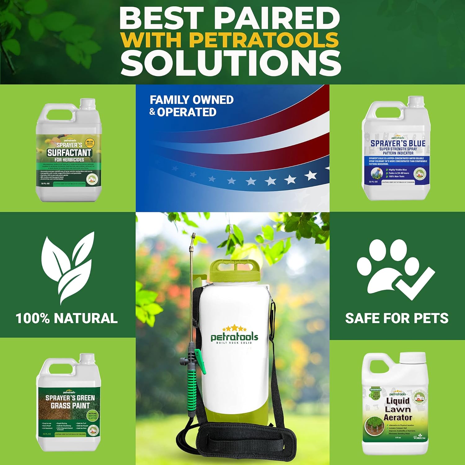 PetraTools 2 Gallon Battery Sprayer - Ultra Convenient Battery Powered Sprayer, Garden Sprayer & Weed Sprayer with Easy-to-Carry Strap, Electric Sprayer & Yard Sprayer with Long-Lasting Battery Life Pack of 2