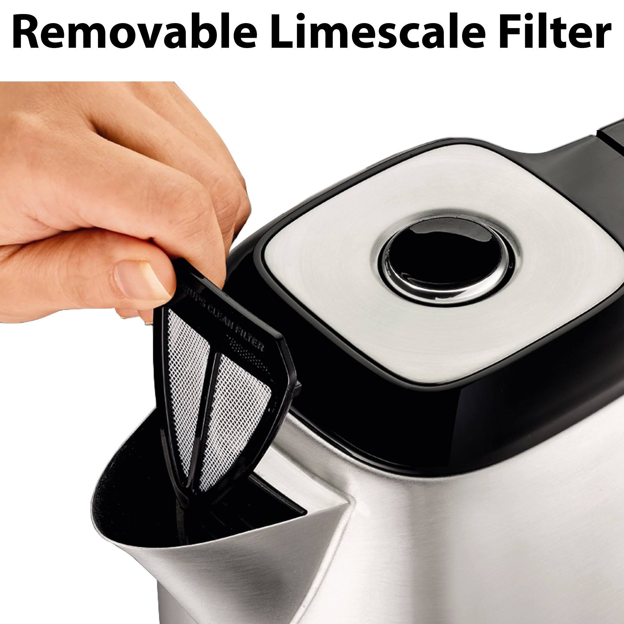 Krups BW3110 Savoy Manual Electric Kettle with Auto Shut Off and Brushed
