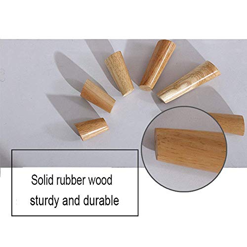 4Pcs Tapered Wooden Furniture Legs Modern Feet Sofa Leg Desk Cabinet Feet Maximum Load 1000 Lbs Wood Color Oblique Cone (Straight Cone 60cm/23.6in)