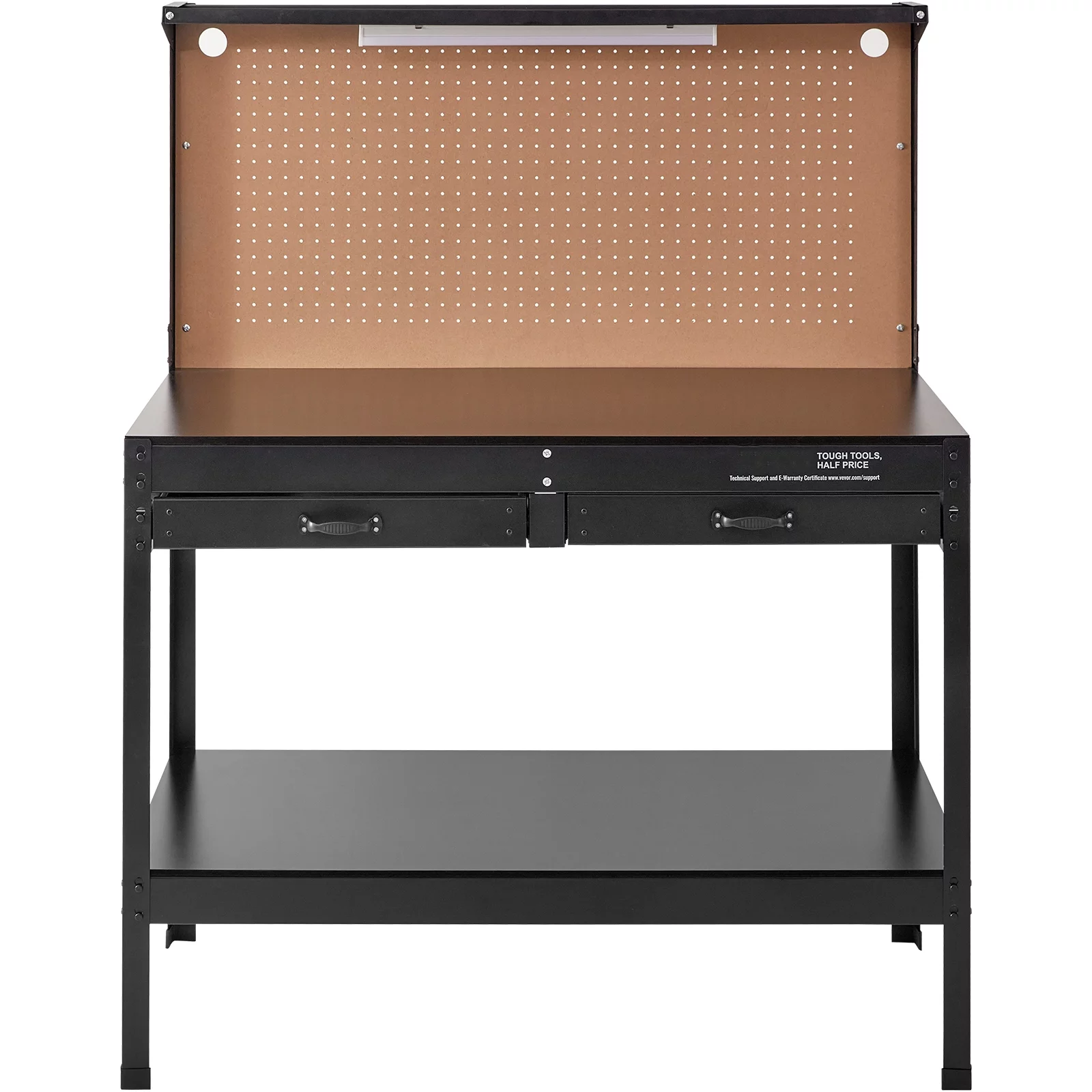 BENTISM Multifunctional Workbench 48x24" with Pegboard Worktable w/ Power Outlets, A3 Steel Work Bench For Garage max. 1500W Heavy Duty Workbench 220lbs Weight Capacity
