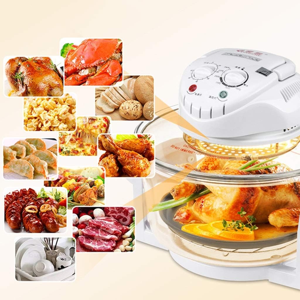 Shi xiang shop Air Fryer High Borosilicate Glass, Multifunction Oil-Less Air Fryer 17L Large Capacity with Barbecue Rack, Infrared Convection Halogen Oven Countertop Healthy Cooking