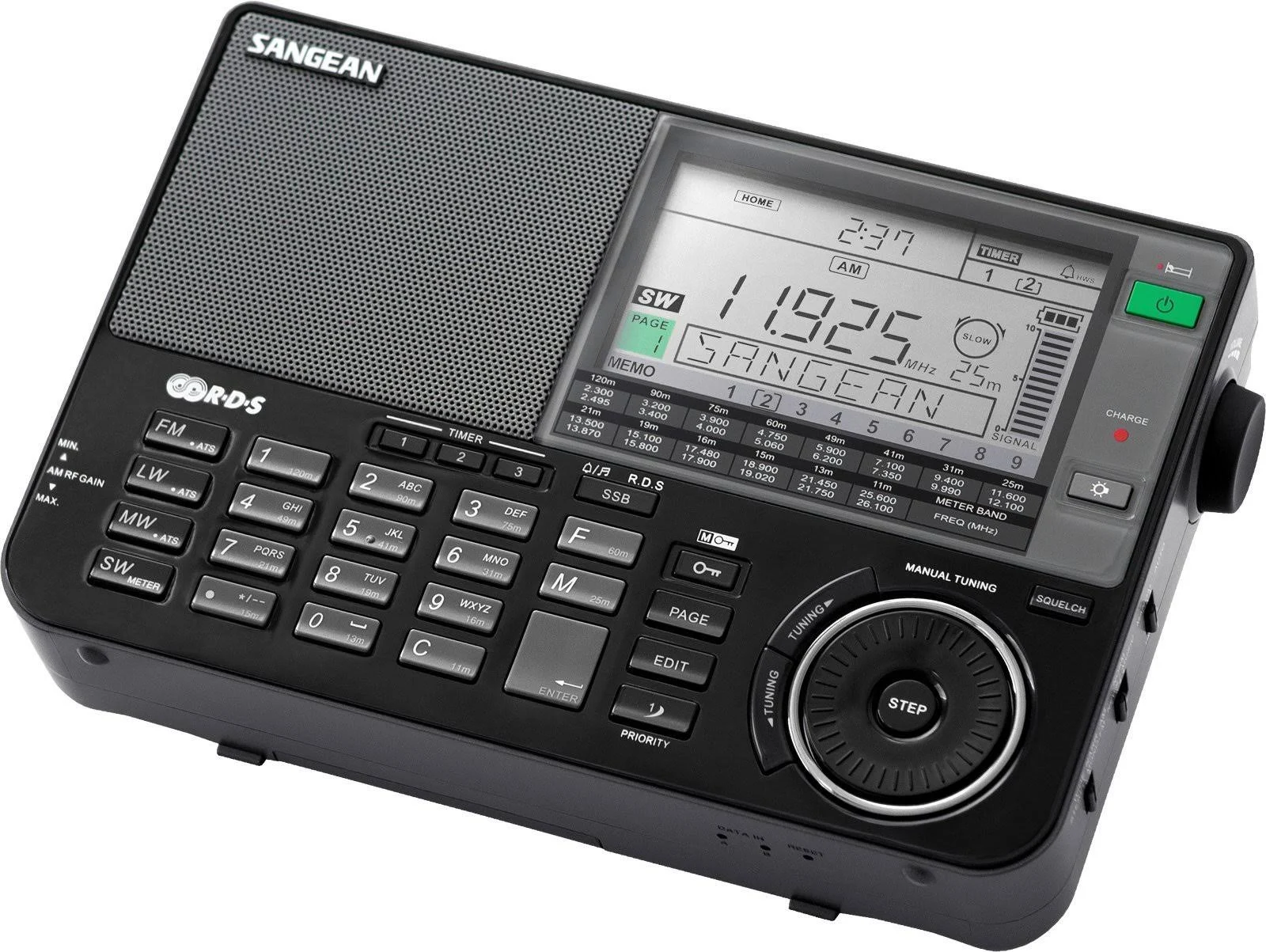 Sangean ATS-909X Portable Radio with Antenna - Black