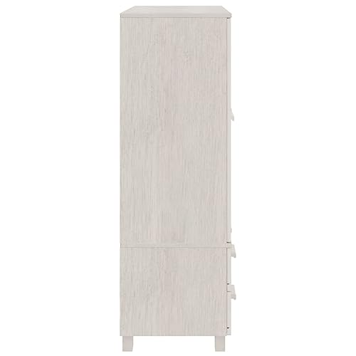 vidaXL Solid Pinewood Wardrobe Dark Gray with Ample Storage Space, Sturdy Construction and Smooth Sliding Drawers