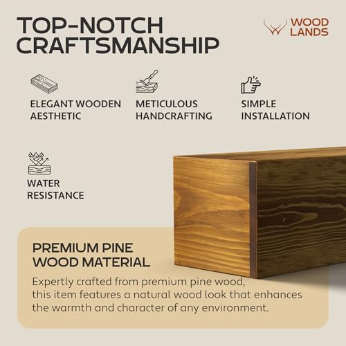 Woodlands-USA 72 Floating Fireplace Mantel Wood Shelf - Rustic Mantels For Over Fireplace, 72 Inches Wall Mounted Handcrafted Mantle Shelf, 72 X 8 X 5 Fireplace Mantel Shelves, Farmhouse Charcoal Gray