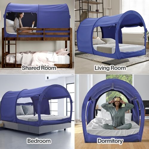 Bed Tent Dream Tents Bed Canopy Shelter Cabin Indoor Privacy Warm Breathable Pop Up Twin Size for Kids and Adult Patent Pending(Mattress Not Included)