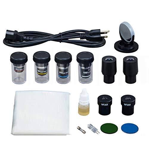OMAX 40X-2000X Binocualr Lab Compound Microscope with Double Layer Mechanical Stage