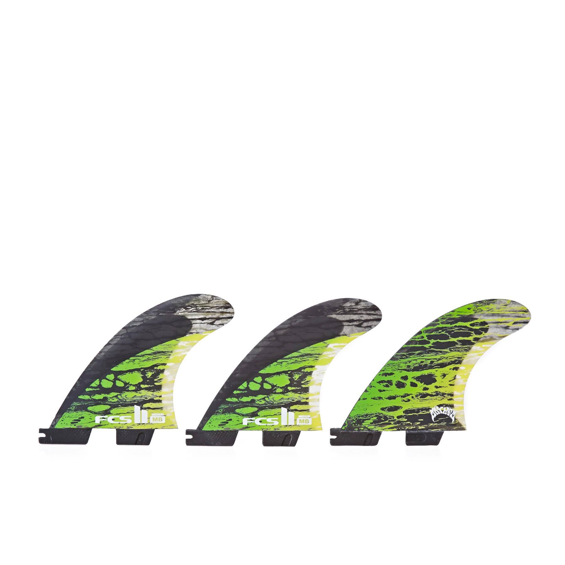 FCS II Matt Biolos PC Carbon Tri Fins Medium / Green