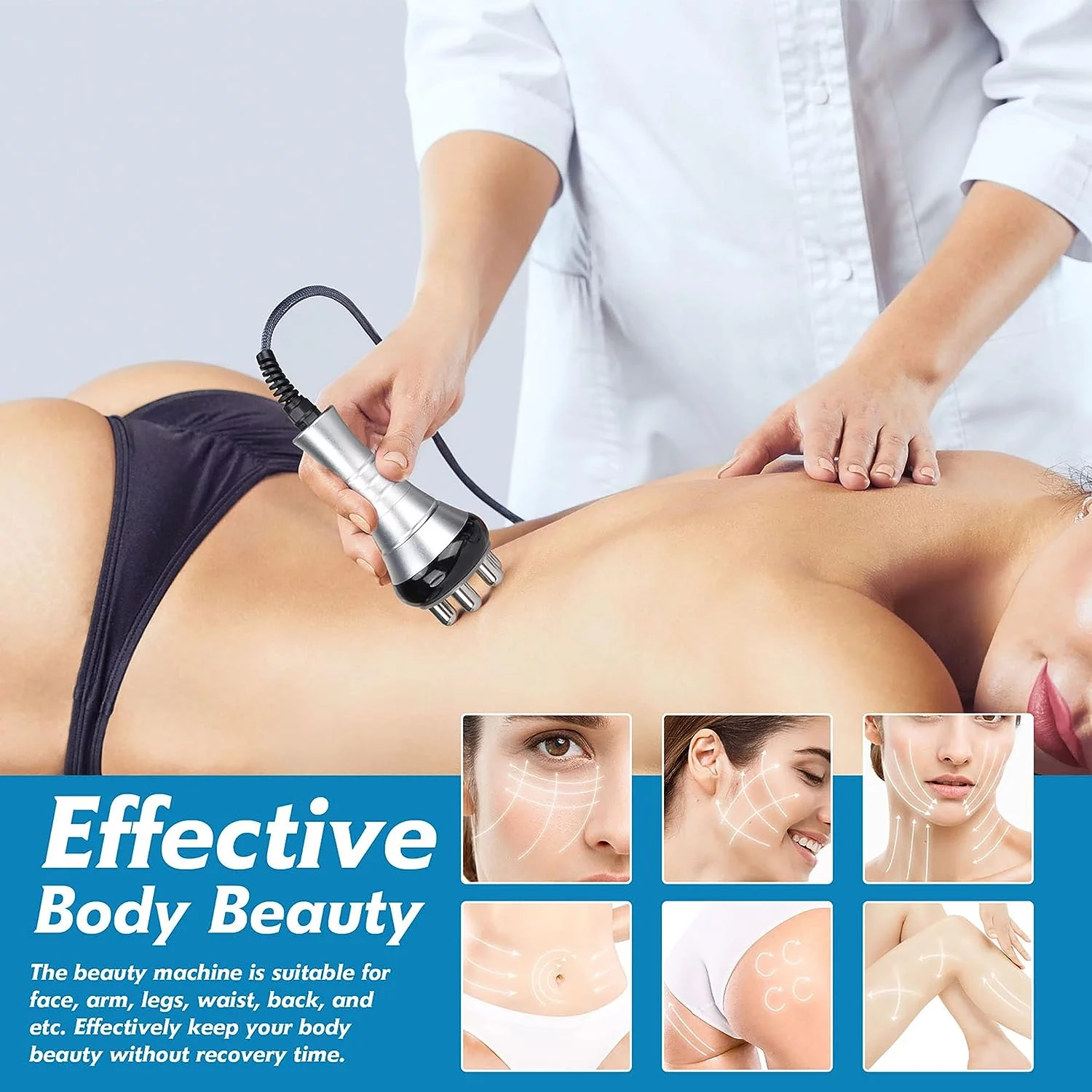 Cavitation Machine, 4-in-1 Body Sculpting Machine with Home Use Spa Skin Care for Face, Arm, Waist, Belly, Leg