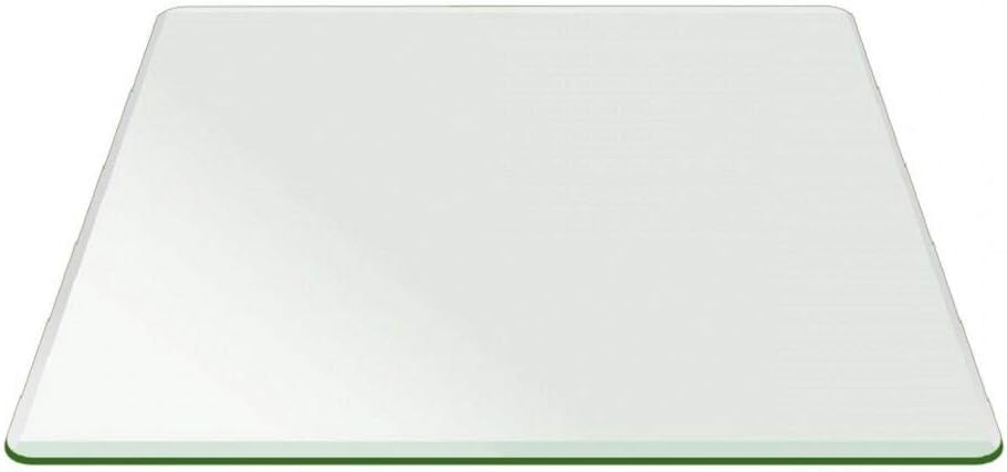 24" x 36" Rectangle Tempered Clear Glass Table Top - 1/2" Thick with Bevel Edge