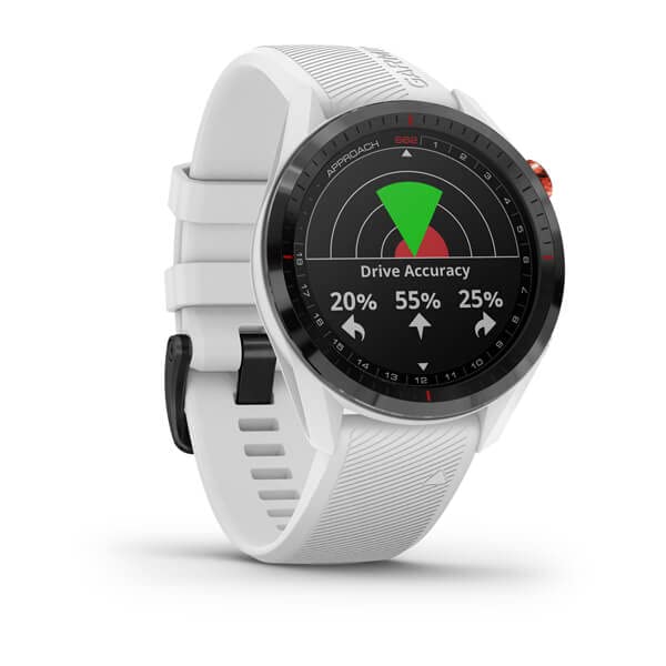 Garmin Approach S62 GPS Golf Watch (Black Bezel/White Band) with Virtual Caddie,Mapping Includes Charging Base and Cleaning Cloth