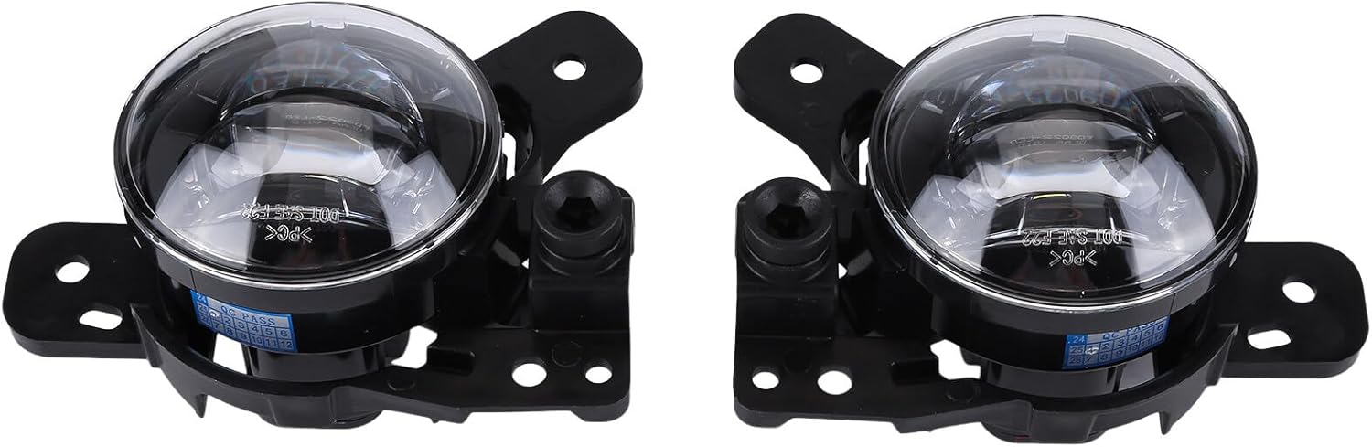 Pair Front Bumper LED Fog Light with Fog Light Cover and Wire Harness Compatible with 2023 2024 Chevy Colorado Fog Lamp Driving Fog Light Lamp (Clear Lens) with Fog Light Bezel, Switch, Wires