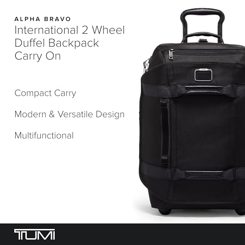 TUMI - Alpha Bravo International 2 Wheeled Duffel Backpack Carry-On - Ballistic Nylon - 21.8" X 14.0" X 9.0" - Black