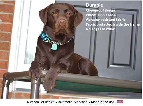 Kuranda Chewproof Dog Bed - Walnut PVC - 50" x 36" - Heavy Duty Vinyl - Royal