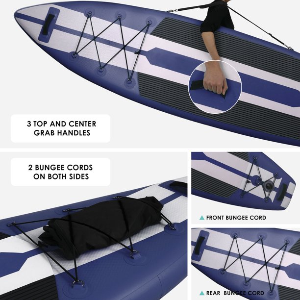 Arlopu 11ft Inflatable Stand Up Paddle Board 6'' Thick Non-Slip Deck W/ Aluminum Paddle, Leash, Backpack