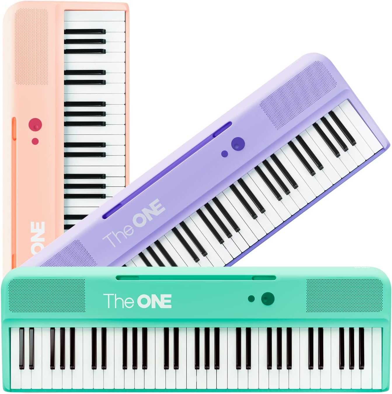 The ONE Smart Keyboard COLOR 61 Lighted Keys Piano Keyboard, MIDI Electric Piano for Beginners with 256 Tones, 64 Polyphony, Built-in LED Lights and Free Apps (Yellow)