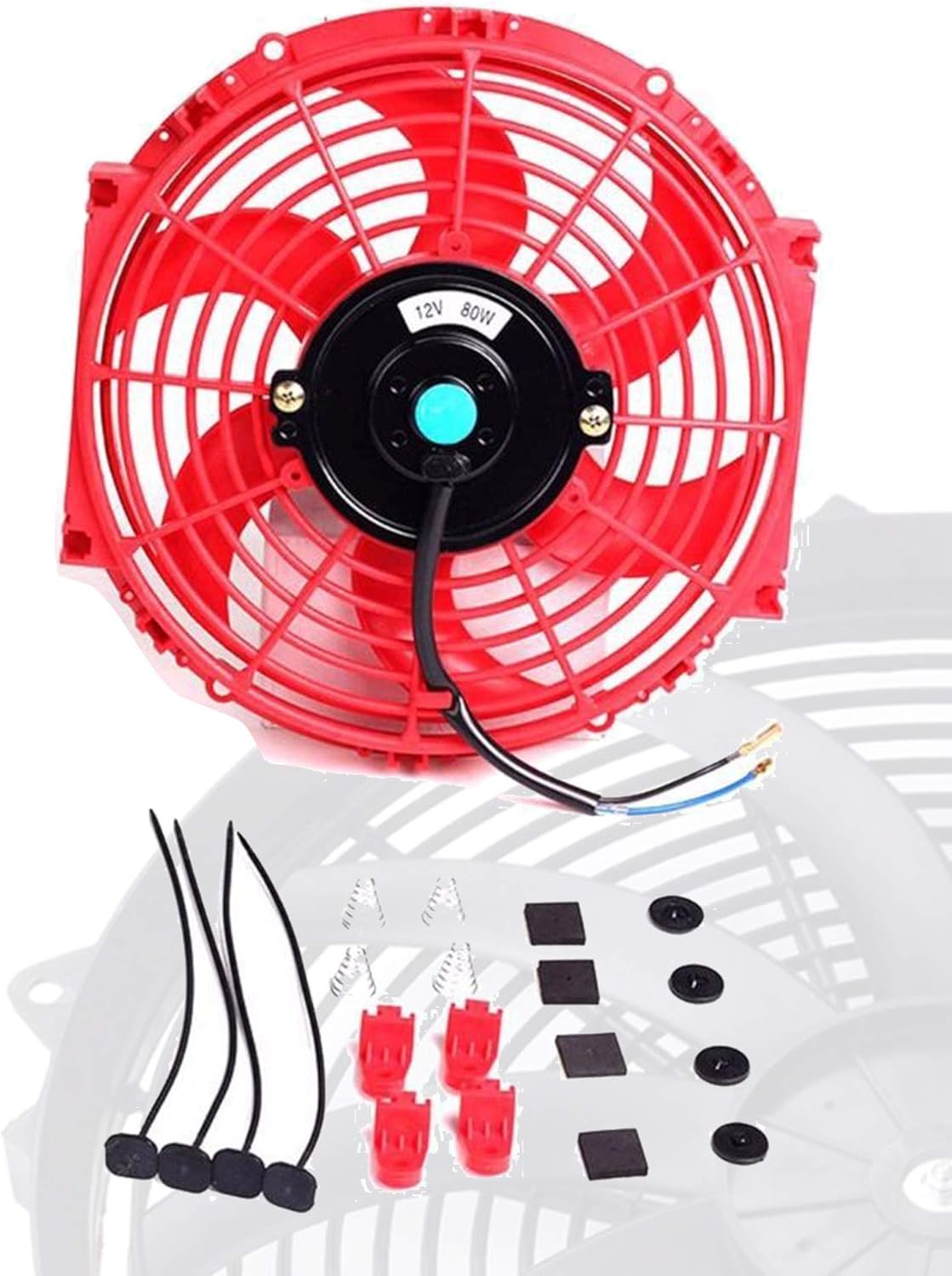 16" inch Universal Slim Fan Push Pull Electric Radiator Cooling 12V Mount Kit Pack of 2