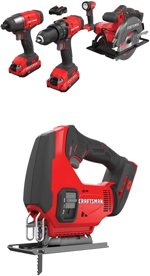 CRAFTSMAN V20* Cordless Drill Combo Kit, 4 Tool (CMCK401D2)