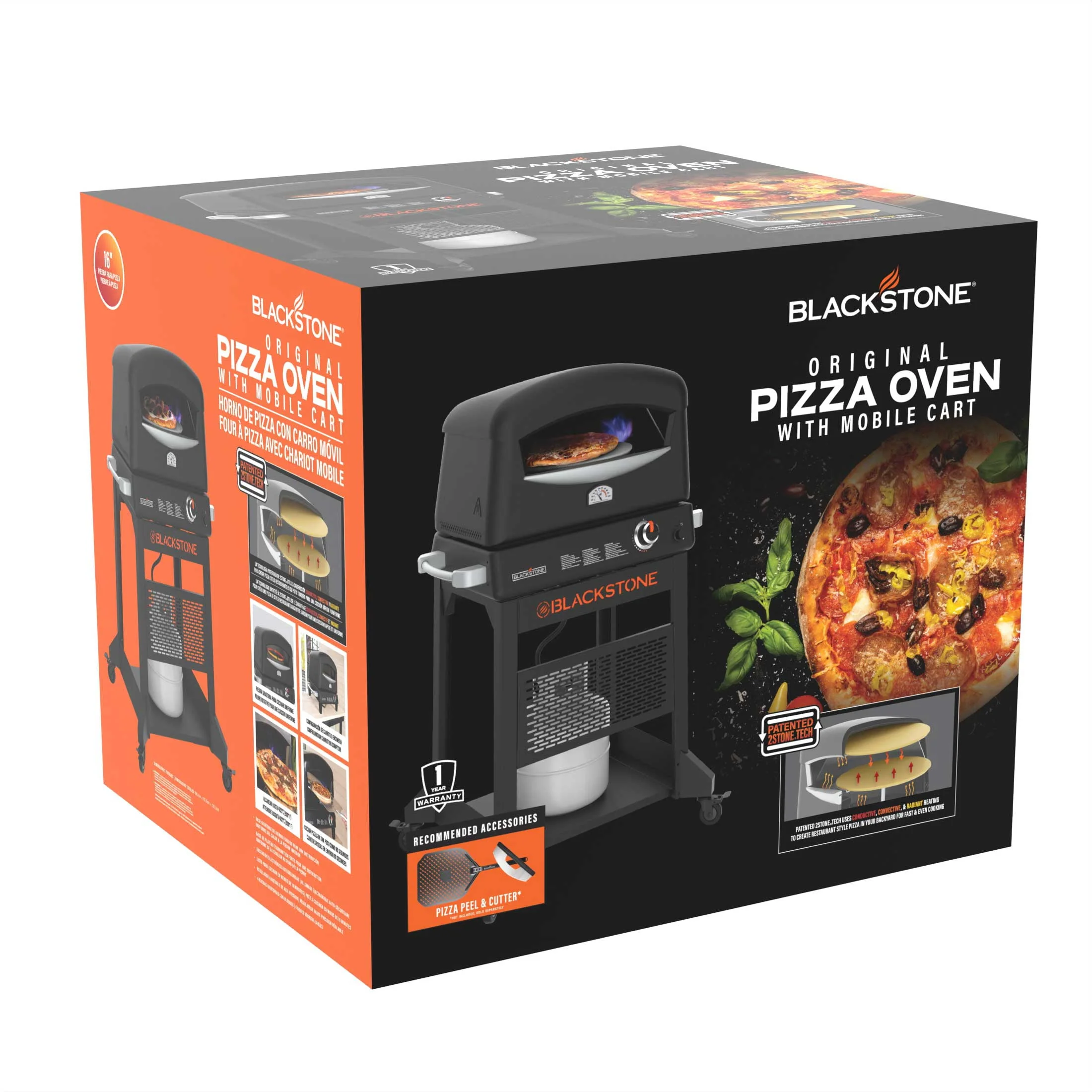 Blackstone Propane Pizza Oven with 16 Rotating Cordierite Stone and Mobile Stand