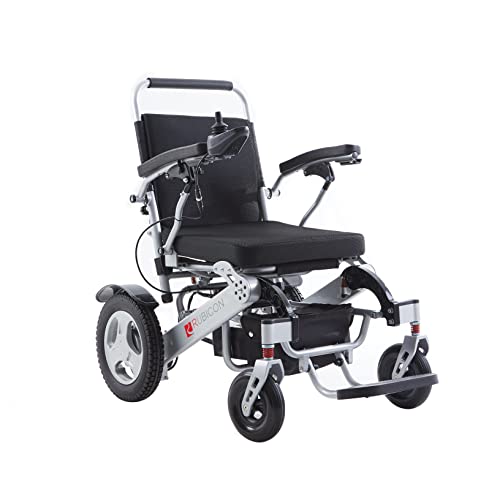 Rubicon Deluxe Electric Wheelchair, All Terrain, Powerful Brushless 600W Motors - Longest Range Dual Battery, Heavy Duty, Foldable, Durable. (Model1)