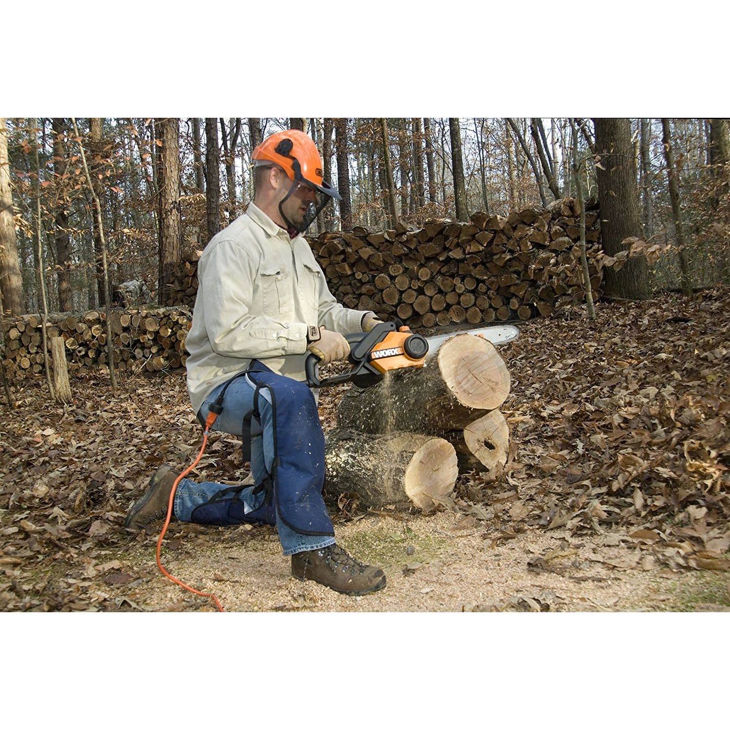 Worx 16-Inch Bar Powerful 14.5 Amp Lightweight Corded Electric Chainsaw (2 Pack)