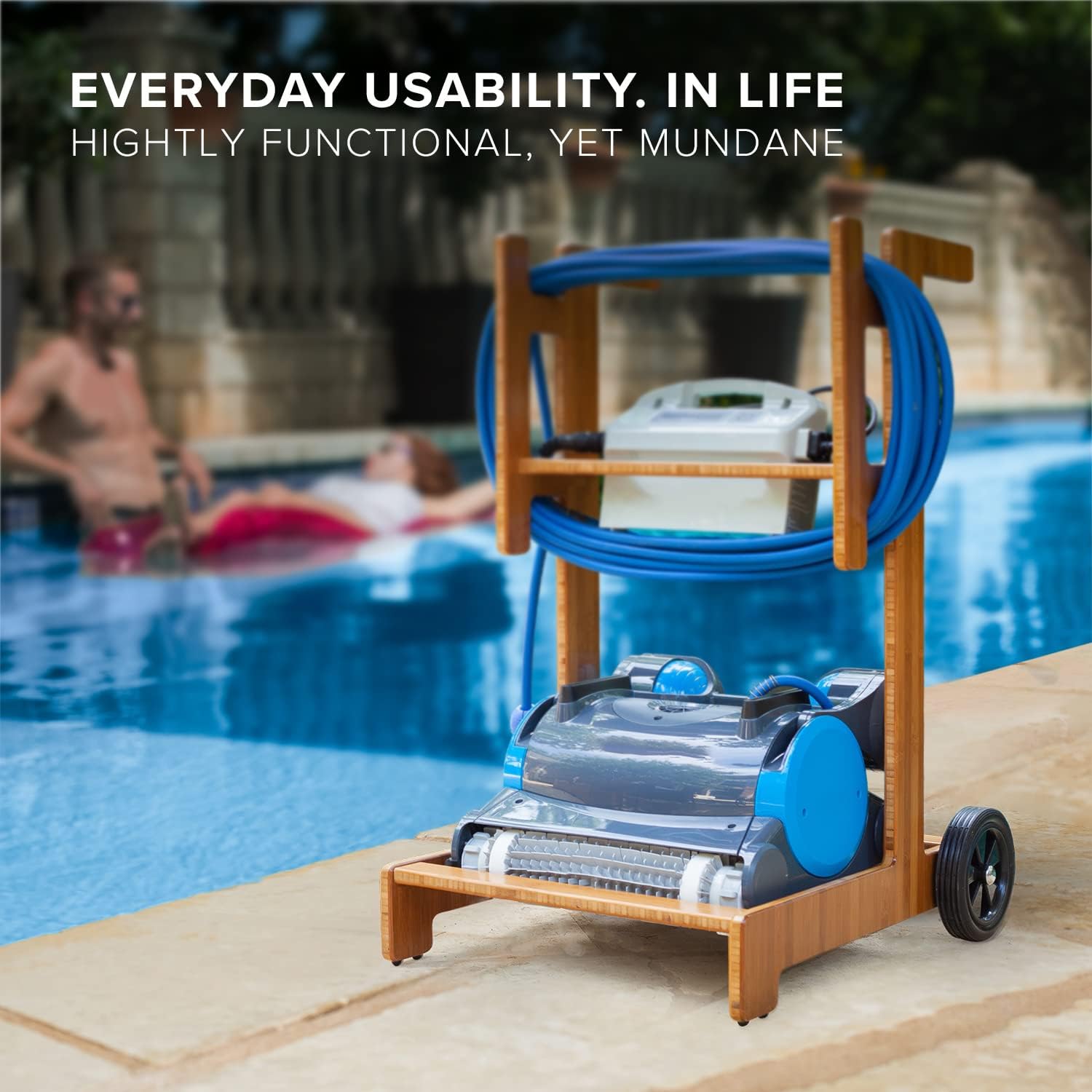 Terra Premium Caddy for Dolphin Robotic Pool Cleaners - All-New Patent-Pending Design for Pool Robot Mobility, Storage & Transport