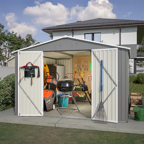 6x4 Ft Outdoor Storage Shed, Heavy-Duty All-Weather Tool Shed with Lockable Doors, Durable Resin Construction for, Patio & Backyard Organization Black